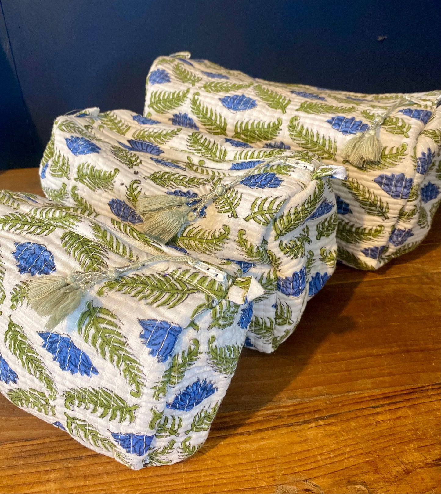 Handblock Print Bathroom Bag Set of 3