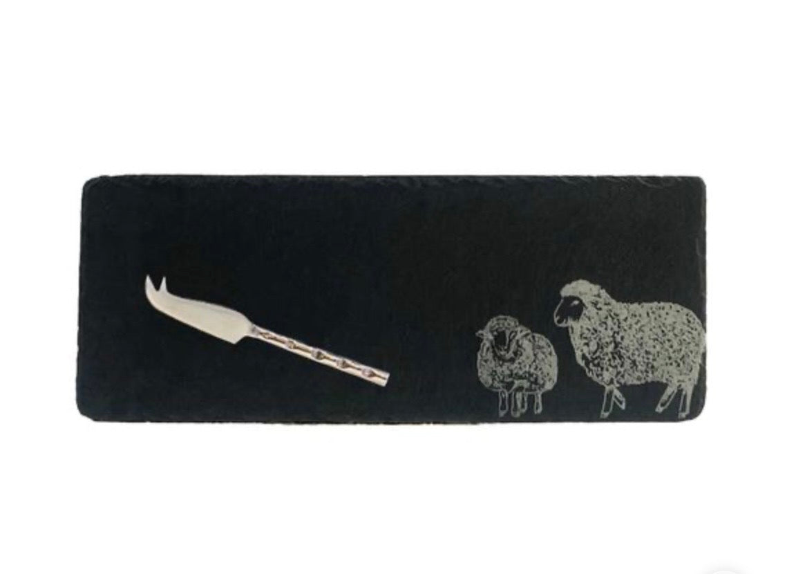 Selbrae House Mini slate cheese board & knife set