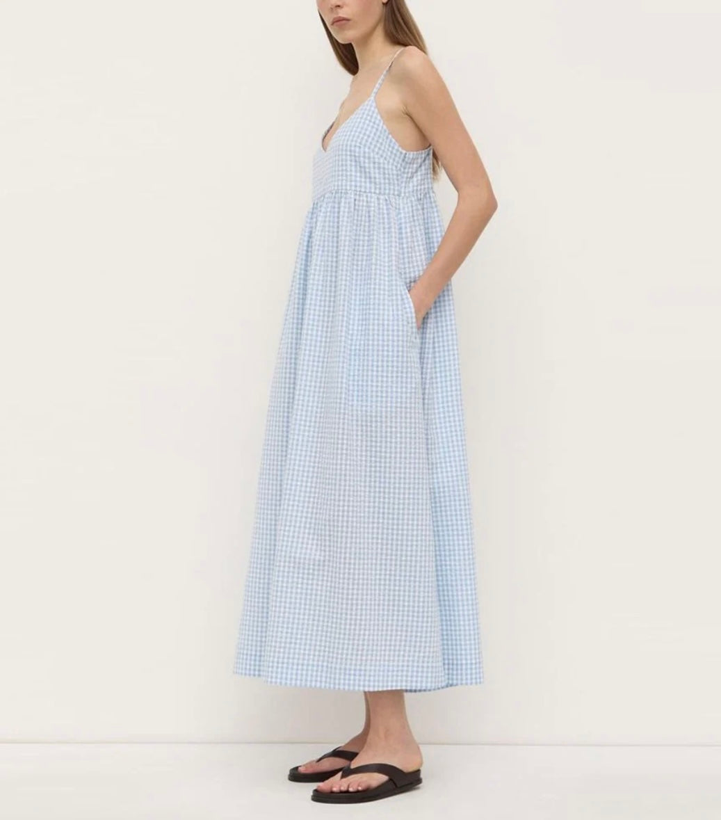 Assembly Label Ainslee Midi Dress - Blue Check
