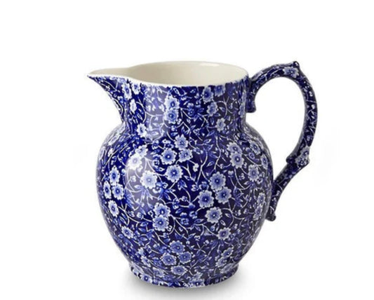 Burleigh Blue Calico Etruscan Jug 1.1L