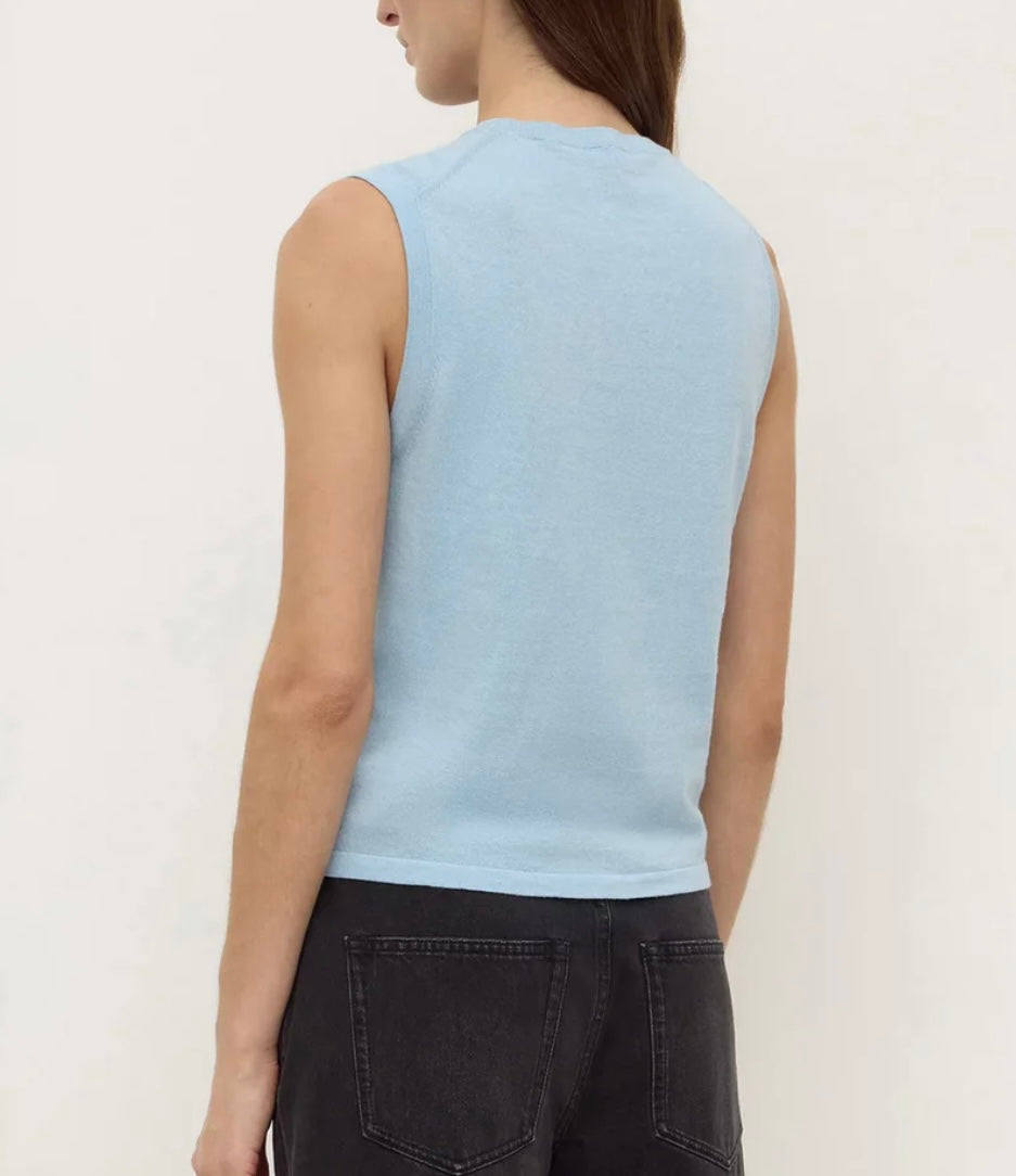 Helena Cotton Cashmere Vest - Salt