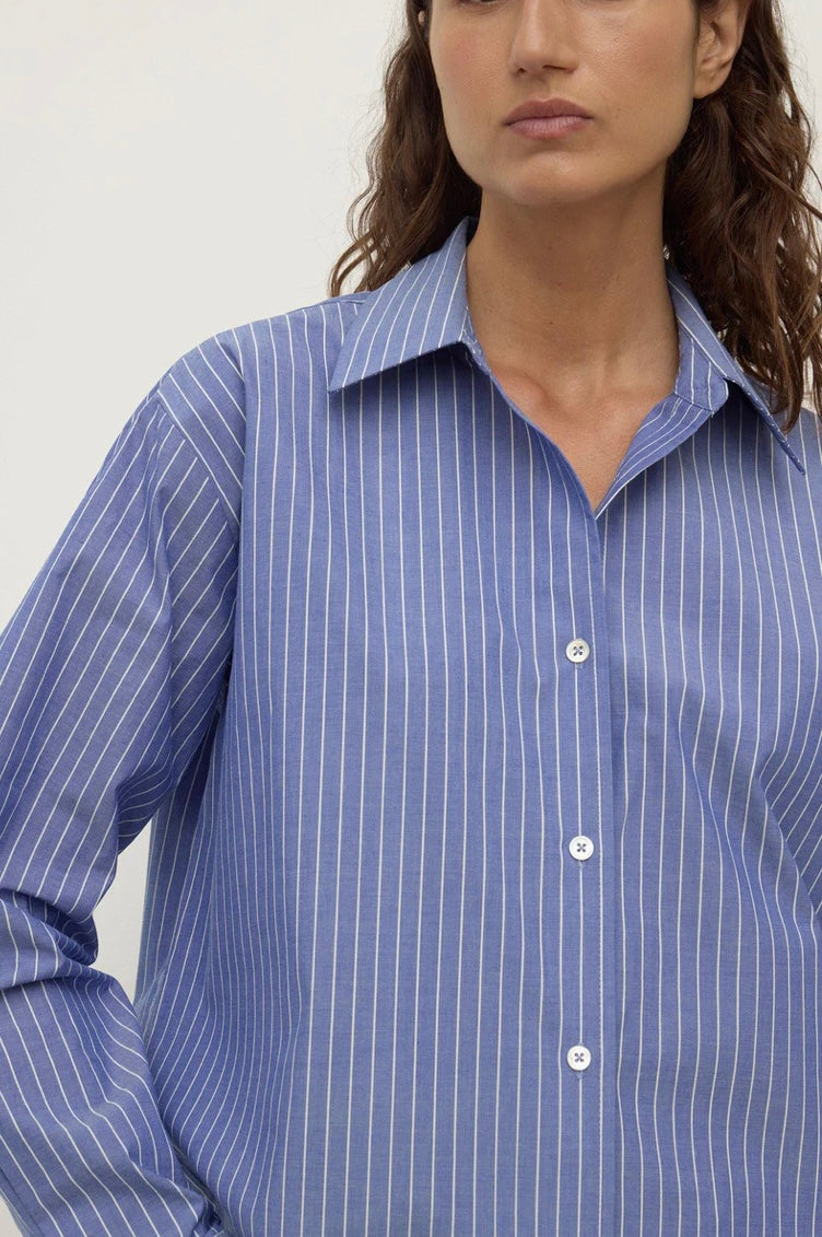 Assembly Label Anais Stripe Long Sleeve Shirt Blue/White Stripe