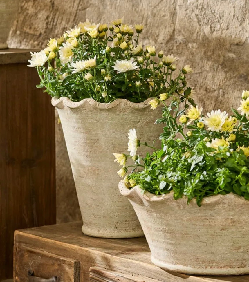 French Country Wavy Planter Vase