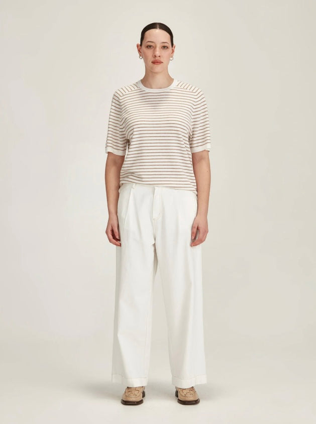 Sills Cecilia Stripe Knit Tee - Snowflake/Oat