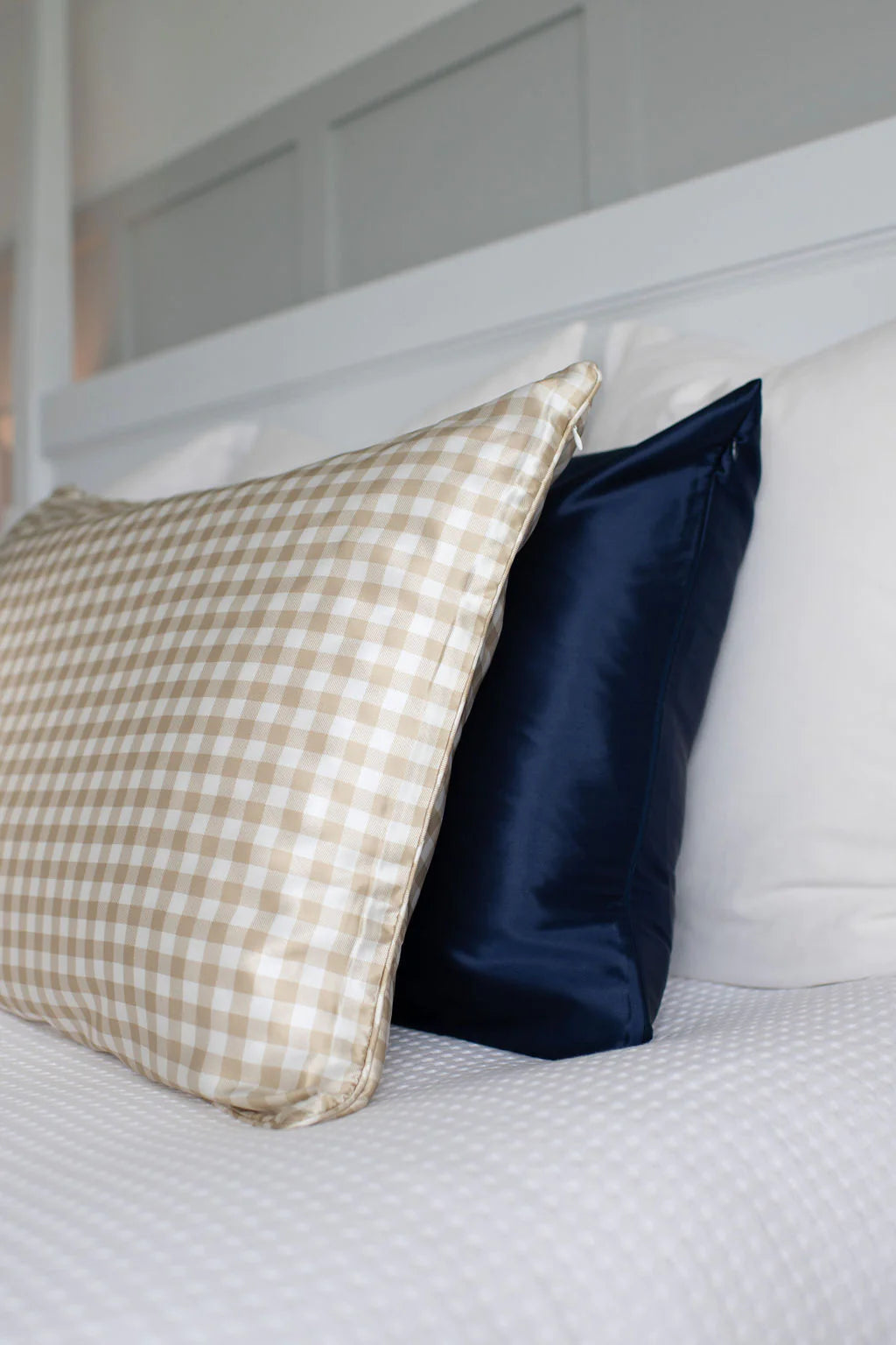 Ever You Luxury Silk Pillowcase - Almond Gingham