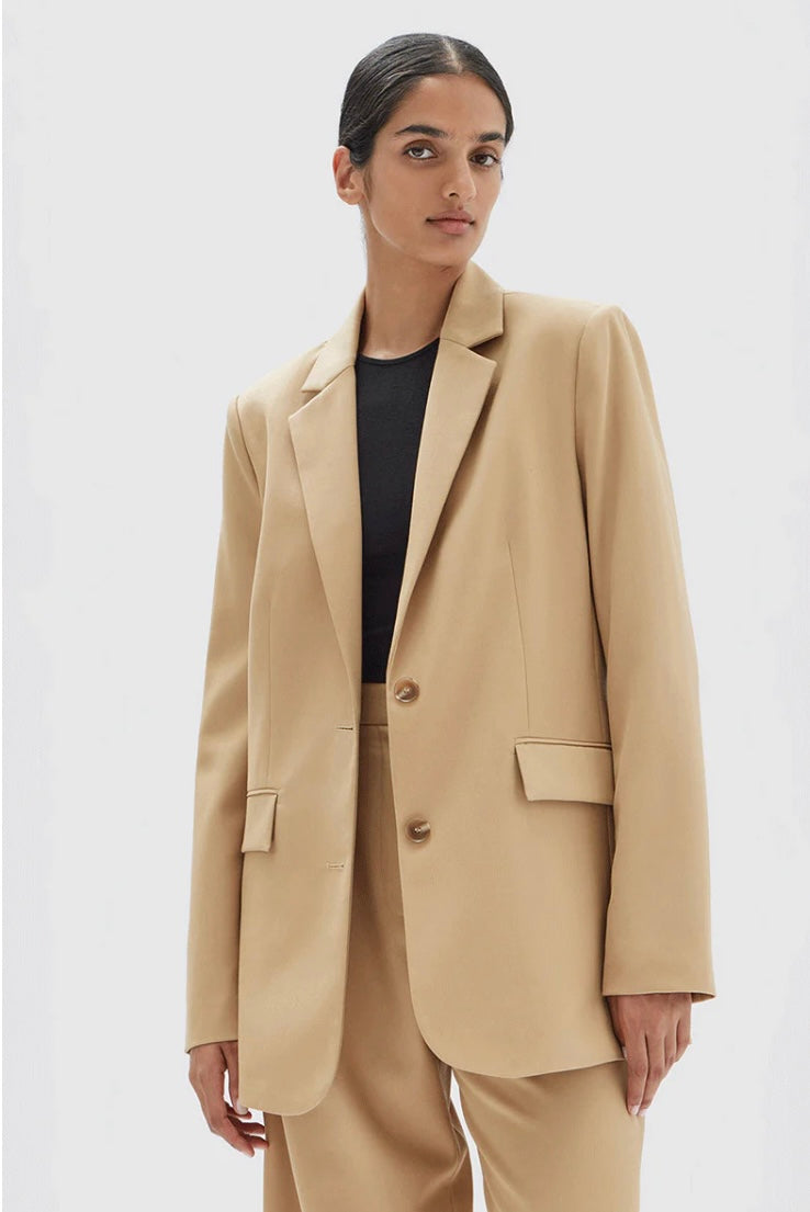 Assembly Label Roberta Wool Blazer in Tan