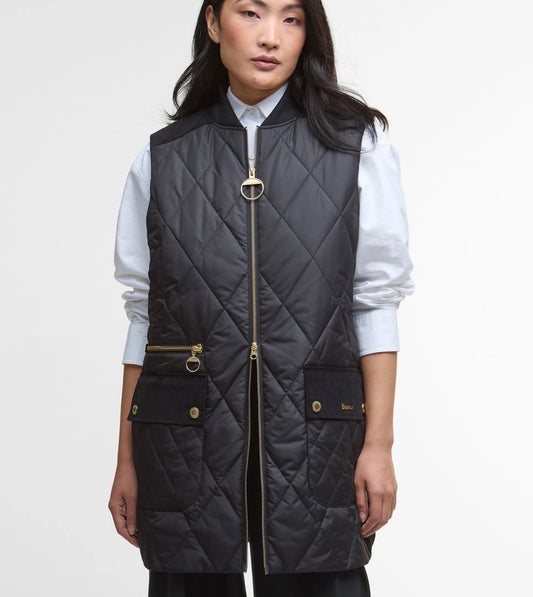 Barbour Lydia Gilet - Black/Classic Tartan