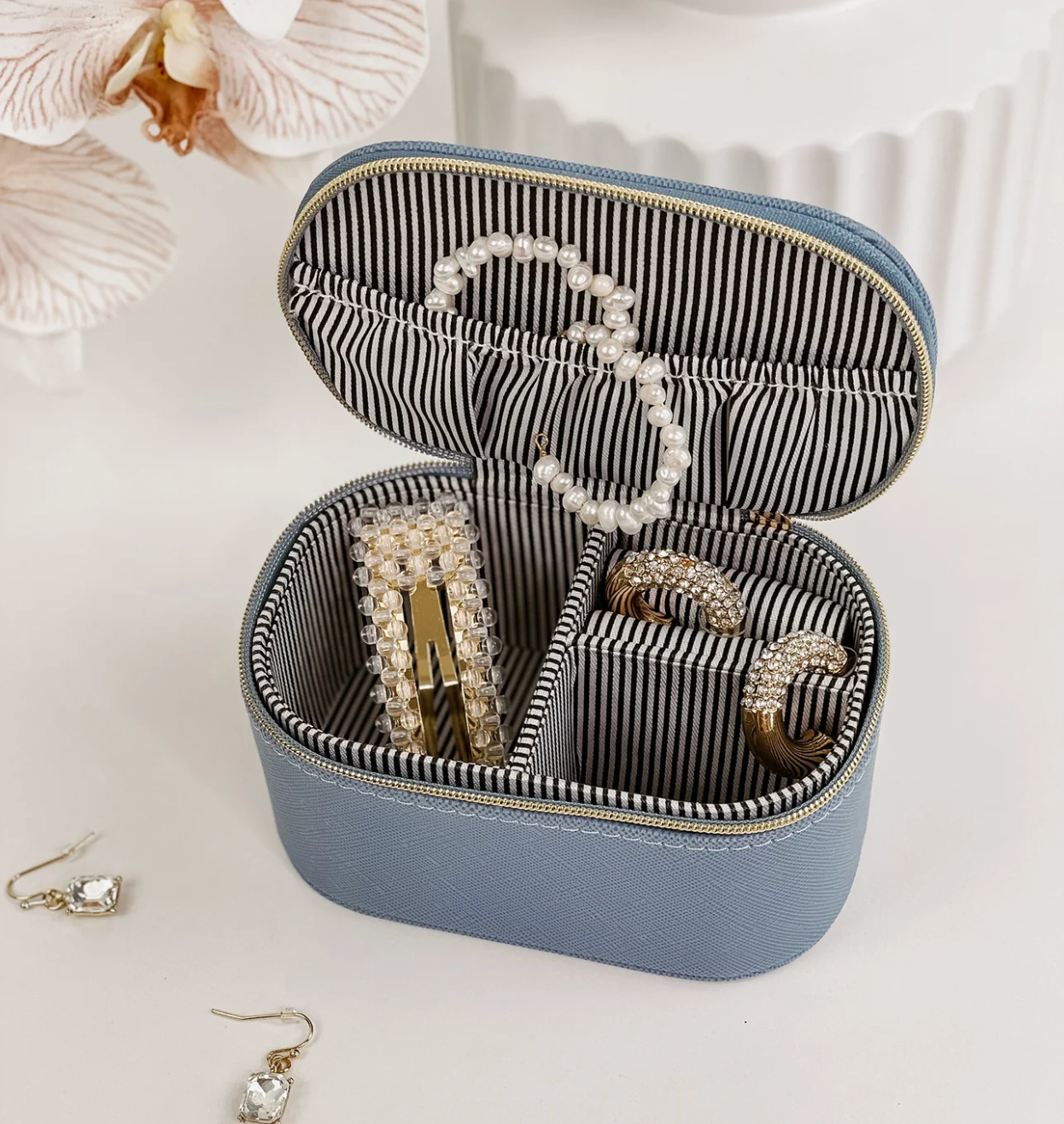 Louenhide Olive Jewellery Box - Cloudy Blue