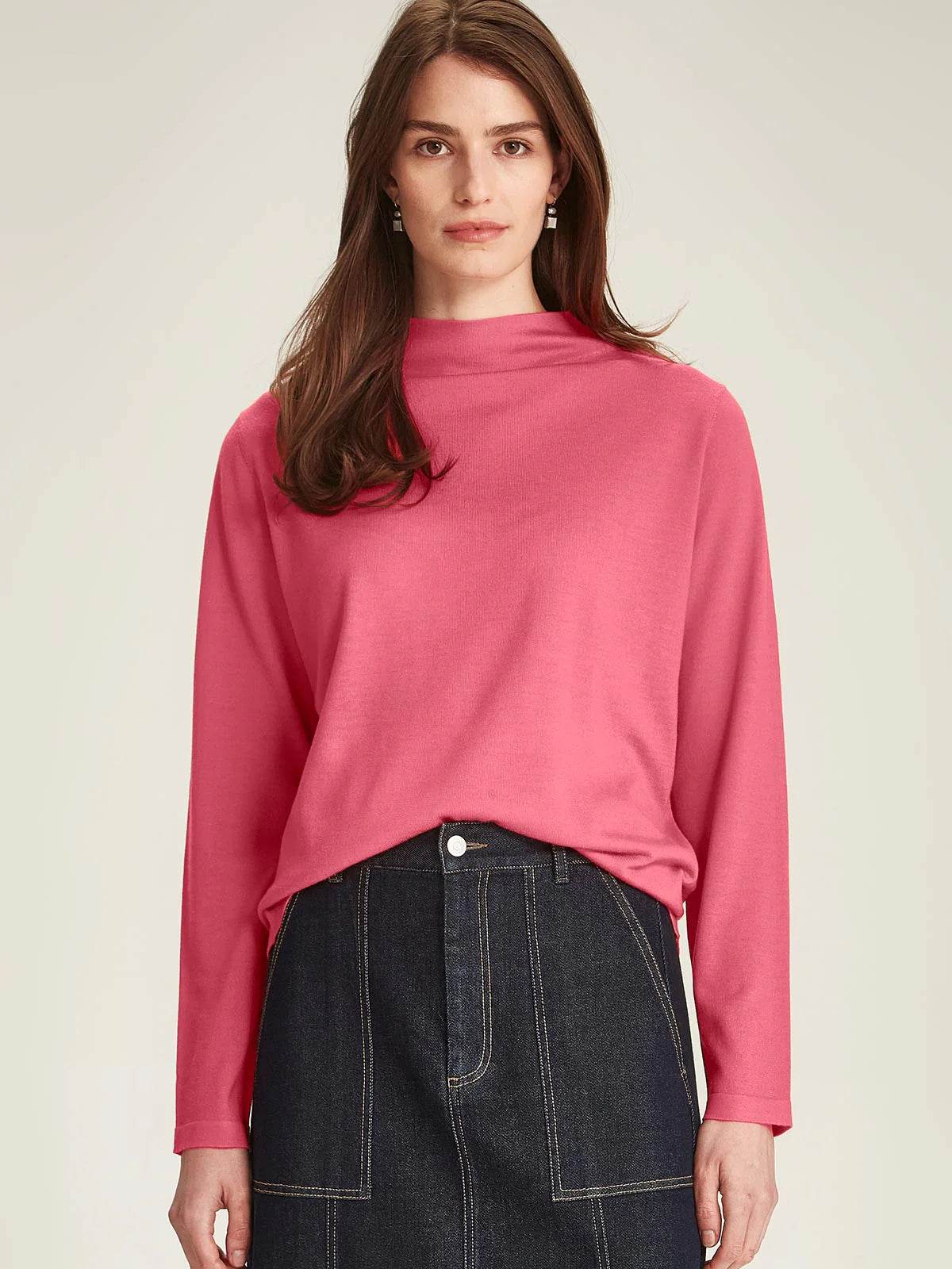 Sills Vardo Merino Funnel Neck - Berry Pink