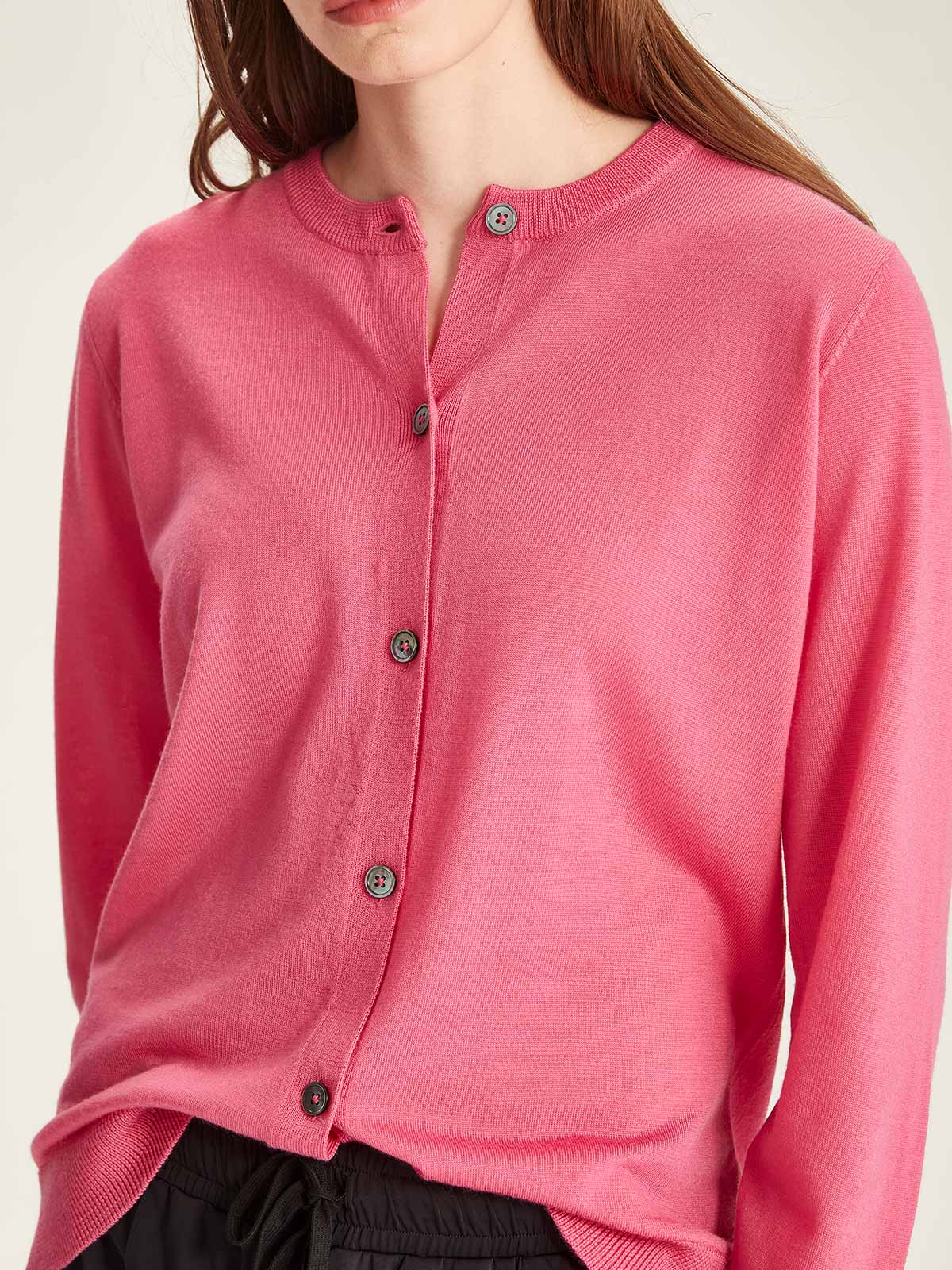 Sills Alby Merino Cardigan - Berry Pink