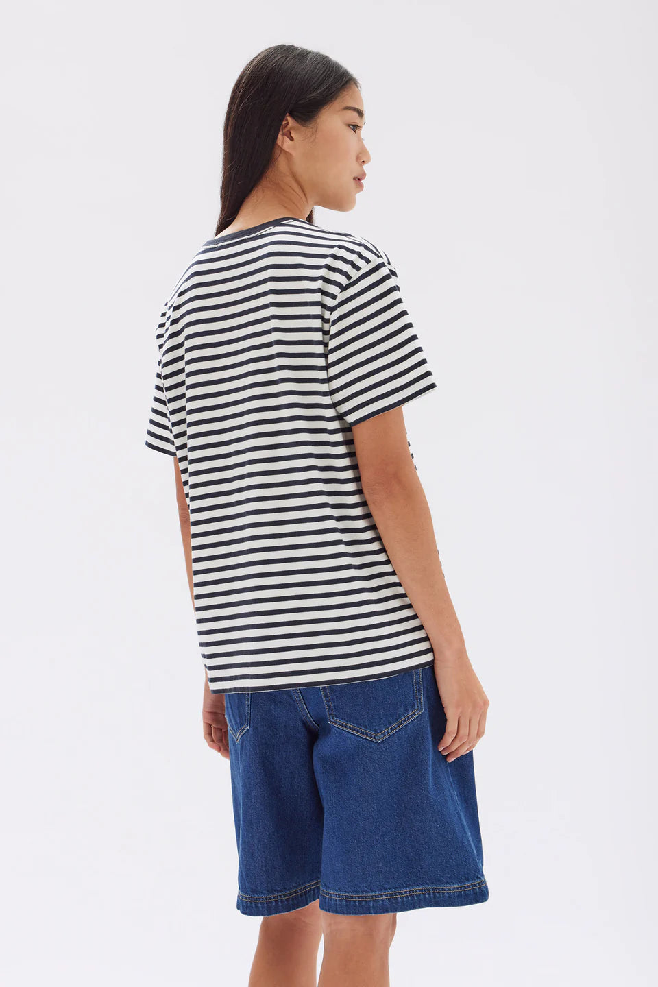 Assembly Label Womens Harbour Stripe Tee - Navy \ White