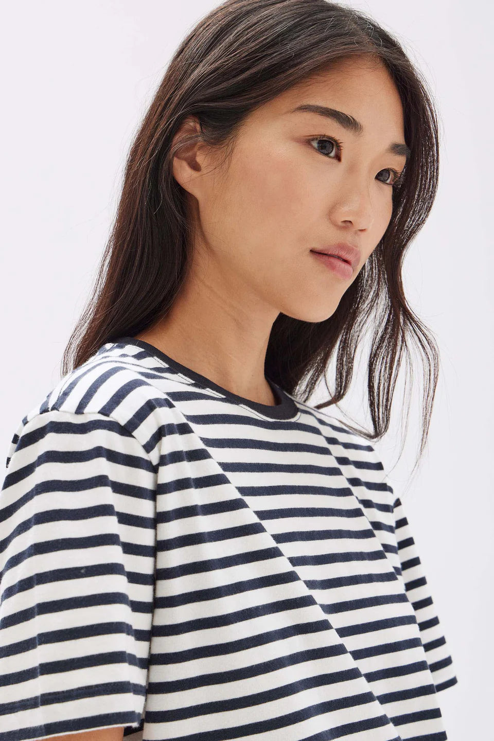 Assembly Label Womens Harbour Stripe Tee - Navy \ White