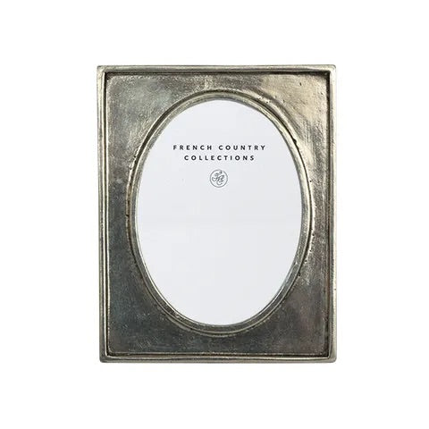 French Country - Pewter Oval Photo Frame 3x4”