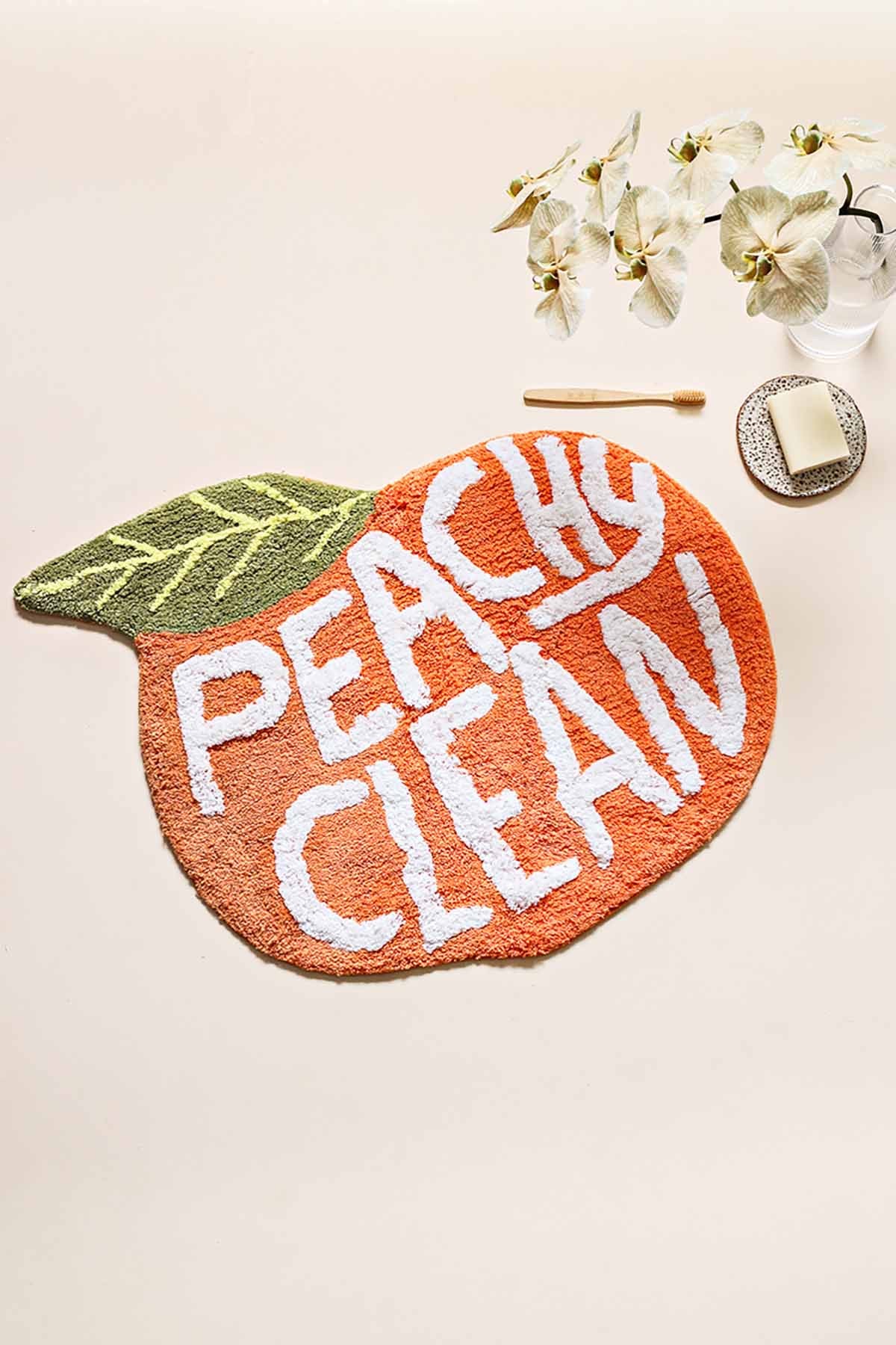 Miss April - Peach Bath Mat ‘Peachy Clean’
