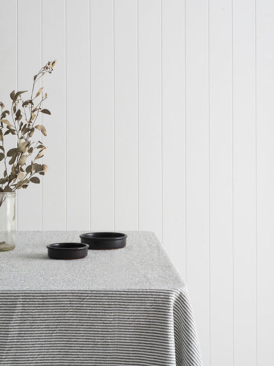 Citta - Stripe Washed Cotton Tablecloth Olive