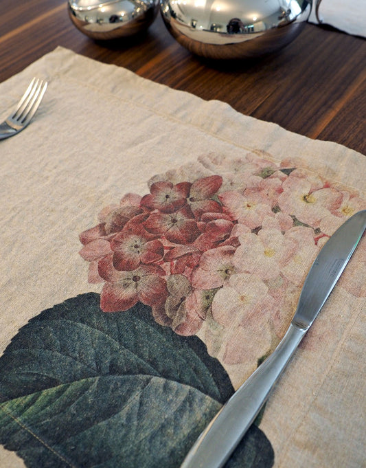 Lino Room - Florence French Linen Place Mat Hydrangea