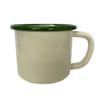 Dishy - Green and Cream Enamel Mug