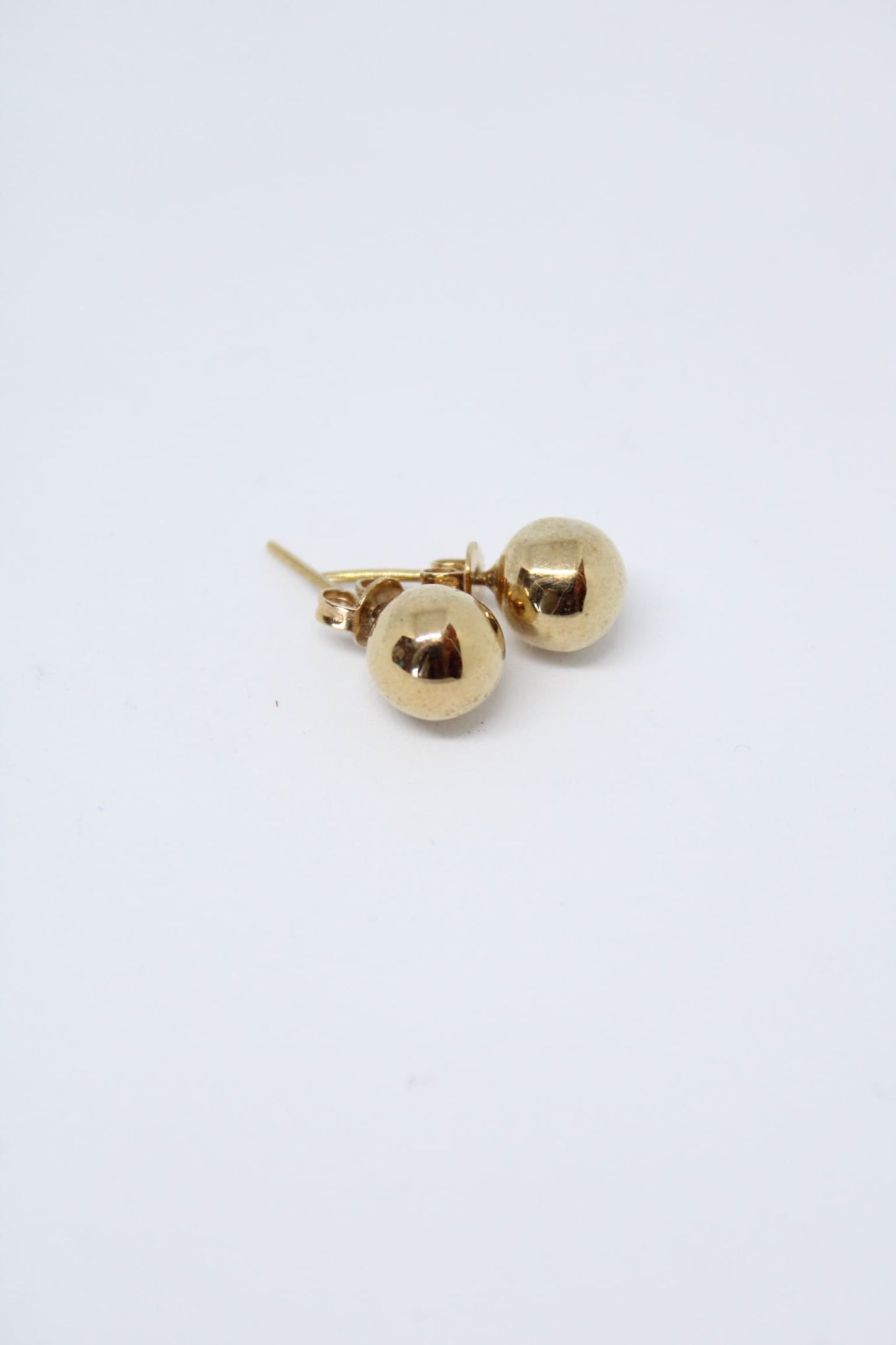 Sterling Silver - Gold Plated Round Stud Earrings